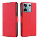 For Xiaomi Redmi Note 13 4G Ultra-thin Voltage Side Buckle Horizontal Flip Leather Phone Case(Red) - 1