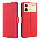 For Xiaomi Redmi Note 13R Pro 5G Ultra-thin Voltage Side Buckle Horizontal Flip Leather Phone Case(Red) - 1