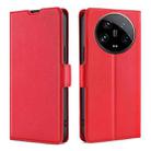 For Xiaomi 14 Ultra 5G Ultra-thin Voltage Side Buckle Horizontal Flip Leather Phone Case(Red) - 1