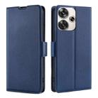 For Xiaomi Redmi Turbo 3 5G Ultra-thin Voltage Side Buckle Horizontal Flip Leather Phone Case(Blue) - 1