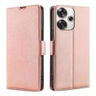 For Xiaomi Redmi Turbo 3 5G Ultra-thin Voltage Side Buckle Horizontal Flip Leather Phone Case(Rose Gold) - 1