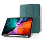 For iPad Pro 12.9 (2020) ROCK Touch Series PC + TPU Horizontal Flip Tablet Case with Holder & Pen Slot & Sleep / Wake-up Function(Dark Green) - 1