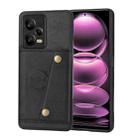 For Xiaomi Poco X5 / Redmi Note 12 5G Global Double Buckle Magnetic PU+TPU Phone Case(Black) - 1