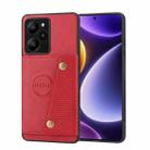 For Xiaomi Poco X5 Pro / Redmi Note 12 Pro Speed Double Buckle Magnetic PU+TPU Phone Case(Red) - 1