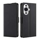 For Huawei nova 11 4G Ultra-thin Voltage Side Buckle Horizontal Flip Leather Phone Case(Black) - 1