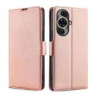 For Huawei nova 11 Pro 4G / 11 Ultra 4G Ultra-thin Voltage Side Buckle Horizontal Flip Leather Phone Case(Rose Gold) - 1