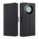 For Huawei Mate 60 Ultra-thin Voltage Side Buckle Horizontal Flip Leather Phone Case(Black) - 1