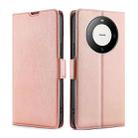 For Huawei Mate 60 Pro / Pro+ Ultra-thin Voltage Side Buckle Horizontal Flip Leather Phone Case(Rose Gold) - 1