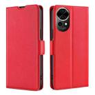 For Huawei nova 12 5G Ultra-thin Voltage Side Buckle Horizontal Flip Leather Phone Case(Red) - 1