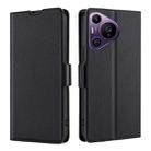 For Huawei Pura 70 Pro / Pro+ Ultra-thin Voltage Side Buckle Horizontal Flip Leather Phone Case(Black) - 1