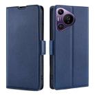For Huawei Pura 70 Pro / Pro+ Ultra-thin Voltage Side Buckle Horizontal Flip Leather Phone Case(Blue) - 1