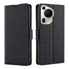 For Huawei Pura 70 Ultra Ultra-thin Voltage Side Buckle Horizontal Flip Leather Phone Case(Black) - 1