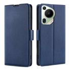 For Huawei Pura 70 Ultra Ultra-thin Voltage Side Buckle Horizontal Flip Leather Phone Case(Blue) - 1