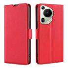 For Huawei Pura 70 Ultra Ultra-thin Voltage Side Buckle Horizontal Flip Leather Phone Case(Red) - 1