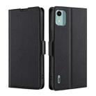 For Nokia C12 Ultra-thin Voltage Side Buckle Horizontal Flip Leather Phone Case(Black) - 1