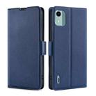 For Nokia C12 Ultra-thin Voltage Side Buckle Horizontal Flip Leather Phone Case(Blue) - 1