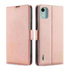 For Nokia C12 Ultra-thin Voltage Side Buckle Horizontal Flip Leather Phone Case(Rose Gold) - 1