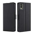 For Nokia C32 Ultra-thin Voltage Side Buckle Horizontal Flip Leather Phone Case(Black) - 1