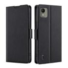 For Nokia C110 4G Ultra-thin Voltage Side Buckle Horizontal Flip Leather Phone Case(Black) - 1