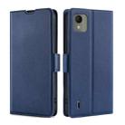 For Nokia C110 4G Ultra-thin Voltage Side Buckle Horizontal Flip Leather Phone Case(Blue) - 1