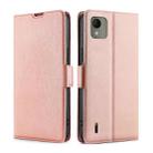 For Nokia C110 4G Ultra-thin Voltage Side Buckle Horizontal Flip Leather Phone Case(Rose Gold) - 1