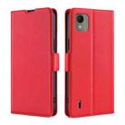 For Nokia C110 4G Ultra-thin Voltage Side Buckle Horizontal Flip Leather Phone Case(Red) - 1