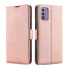 For Nokia G42 5G Ultra-thin Voltage Side Buckle Horizontal Flip Leather Phone Case(Rose Gold) - 1