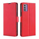 For Nokia G42 5G Ultra-thin Voltage Side Buckle Horizontal Flip Leather Phone Case(Red) - 1