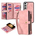 For Samsung Galaxy S23+ 5G Zipper Wallet Detachable MagSafe Leather Phone Case(Pink) - 1