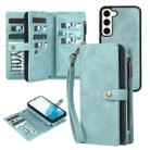 For Samsung Galaxy S22 5G Zipper Wallet Detachable MagSafe Leather Phone Case(Blue) - 1