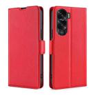 For Honor X50i 5G / 9 Lite Ultra-thin Voltage Side Buckle Horizontal Flip Leather Phone Case(Red) - 1