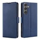 For Samsung Galaxy S24 5G Ultra-thin Voltage Side Buckle Horizontal Flip Leather Phone Case(Blue) - 1