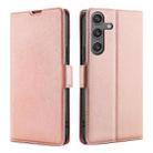For Samsung Galaxy S24 5G Ultra-thin Voltage Side Buckle Horizontal Flip Leather Phone Case(Rose Gold) - 1