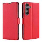 For Samsung Galaxy S24 5G Ultra-thin Voltage Side Buckle Horizontal Flip Leather Phone Case(Red) - 1