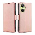 For OnePlus Nord CE 3 Lite 5G Ultra-thin Voltage Side Buckle Horizontal Flip Leather Phone Case(Rose Gold) - 1