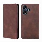 For Infinix Hot 30 4G Skin Feel Magnetic Leather Phone Case(Dark Brown) - 1