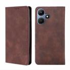 For Infinix Hot 30i 4G Skin Feel Magnetic Leather Phone Case(Dark Brown) - 1