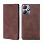 For Infinix Hot 30 Play 4G Skin Feel Magnetic Leather Phone Case(Dark Brown) - 1