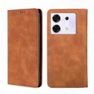 For Infinix Zero 30 5G Skin Feel Magnetic Leather Phone Case(Light Brown) - 1