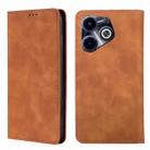 For Infinix Hot 40i Skin Feel Magnetic Leather Phone Case(Light Brown) - 1