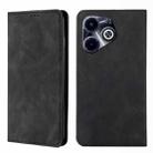 For Infinix Hot 40i Skin Feel Magnetic Leather Phone Case(Black) - 1