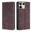 For Infinix Note 40 Pro 5G Skin Feel Magnetic Leather Phone Case(Dark Brown) - 1