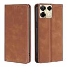 For Infinix Note 40 Pro 5G Skin Feel Magnetic Leather Phone Case(Light Brown) - 1