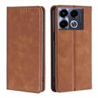 For Infinix Note 40 4G Skin Feel Magnetic Leather Phone Case(Light Brown) - 1