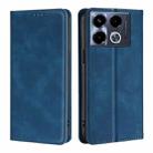 For Infinix Note 40 4G Skin Feel Magnetic Leather Phone Case(Blue) - 1