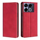 For Infinix Note 40 4G Skin Feel Magnetic Leather Phone Case(Red) - 1