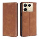 For Infinix Note 40 Pro 4G Skin Feel Magnetic Leather Phone Case(Light Brown) - 1