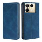 For Infinix Note 40 Pro 4G Skin Feel Magnetic Leather Phone Case(Blue) - 1