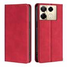 For Infinix Note 40 Pro 4G Skin Feel Magnetic Leather Phone Case(Red) - 1