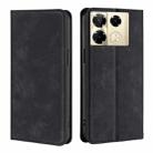 For Infinix Note 40 Pro 4G Skin Feel Magnetic Leather Phone Case(Black) - 1